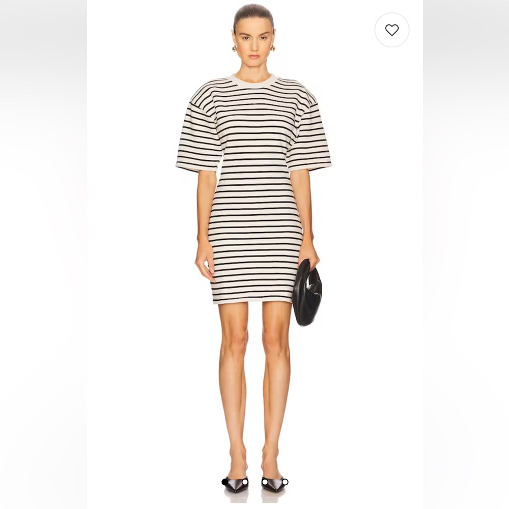 ANINE BING Mona Striped French Terry Dress M